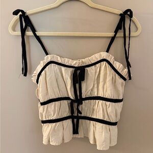 Elegant White and Black Women's Top